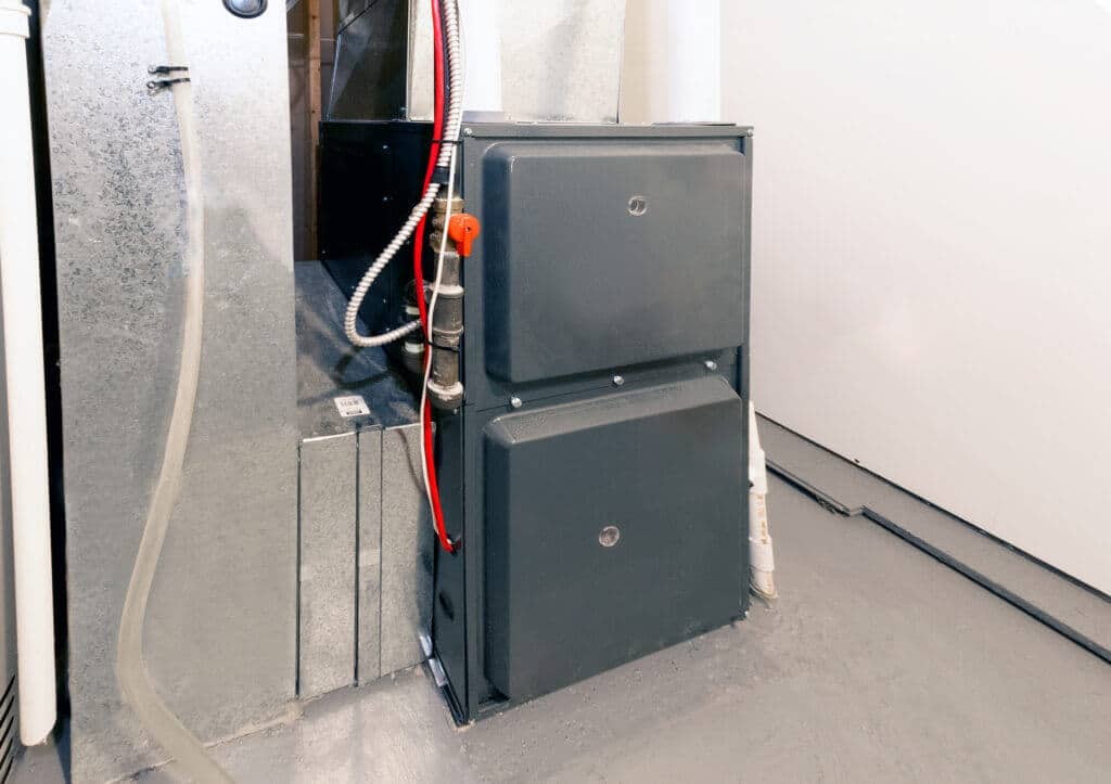 A close-up of a furnace 