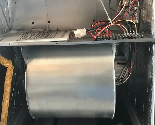 A blower motor inside of an air handler