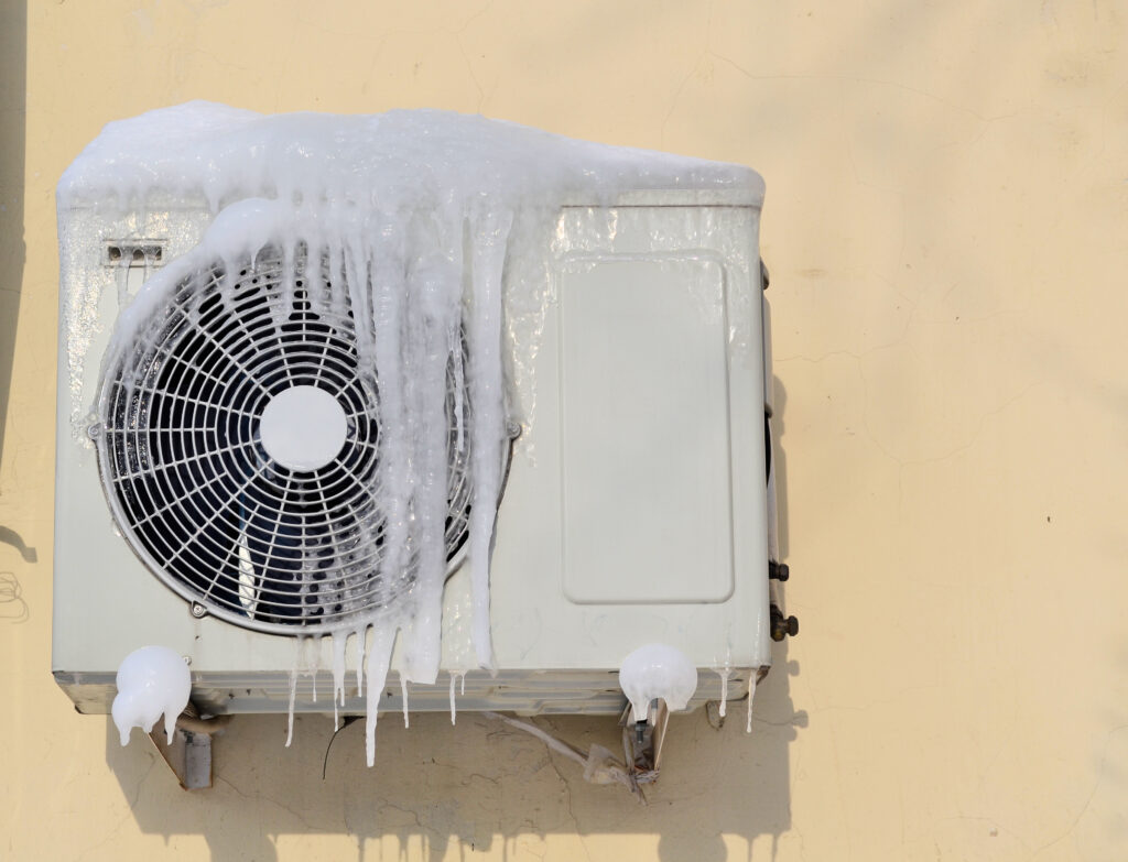 Air Conditioner Covered in Icicles 