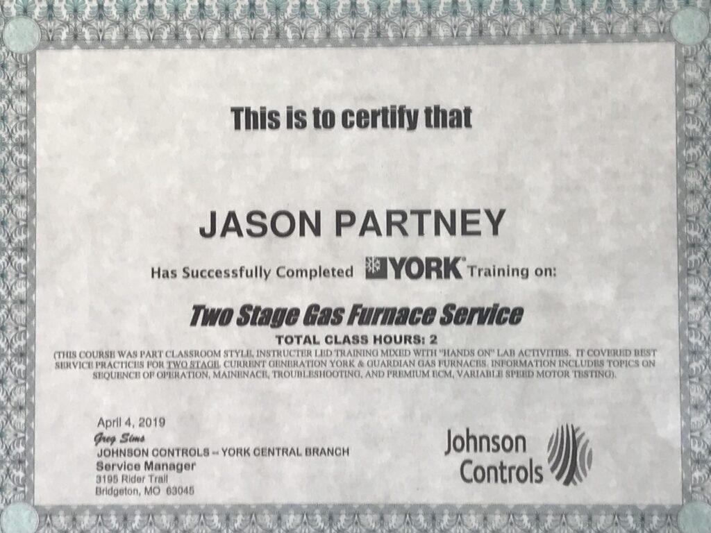 Two Stage Gas Furnace Service YORK Training Certification 